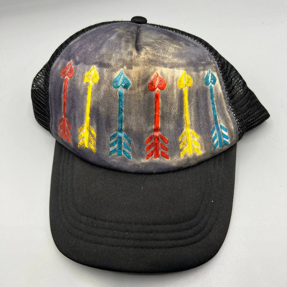 Indians Tribe Arrow Trucker Hat‎ Men Black Snap Back Cap